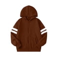 thumbnail image 2 of Amidoa Girls Graphic Hoodies Zip Up Hooded Sweatshirt Kids Cute Casual Long Sleeve Fall Winter ClothesBrown Size 9-10 Years, 2 of 7