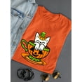 thumbnail image 3 of Pumpkin Cup With A Cat T-Shirt Women -Rose Khan Designs, Female 3X-Large, 3 of 4