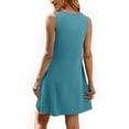 thumbnail image 5 of Vestido de verano OFEEFAN Swing sin mangas, color verde azulado para mujer, talla L, 5 of 5