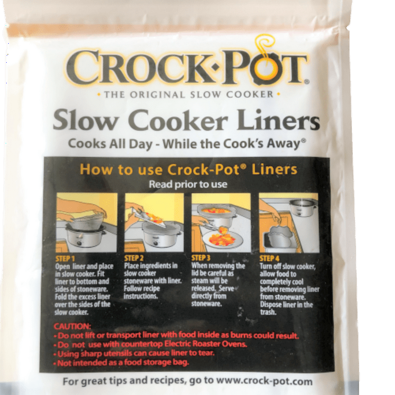 Crock-Pot Slow Cooker Liners Fits 3-7 Quart Cookers 6-Pack Quick & Easy  Cleanup