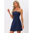 thumbnail image 2 of DARING DIVA Sleeveless Stapless Denim Dress Mini Dress XL Dark Blue, 2 of 6