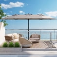 thumbnail image 2 of 13 ft double-sided rectangle patio market umbrella - heavy duty, waterproof y windproof, perfect para poolside, lawn y backyard, in gray, 2 of 5