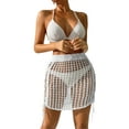 thumbnail image 1 of Coduop Women's Crochet Cover Up Skirt Hollow Out Bandage Knit Mini Beach Cover Up, 1 of 6