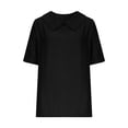 thumbnail image 4 of Uootdi Womens Tops Short Sleeve Collared Neckline Loose Fit Beach Stroll Casual Everyday Tees Gift, 4 of 7