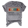 thumbnail image 1 of T-Shirt Femme Mode Décontractée Haut Seester Manches Courtes Chandail Col Rond Haut Chemises Femmes Gris Clair TTG, 1 of 3