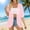 Pink, variant on Lpmadey Women's Sheer Chiffon Kimono Cardigan, 3/4 Sleeve Open Front Beach Cover Up, Lightweight Summer Vacation Shrug, S-XXL