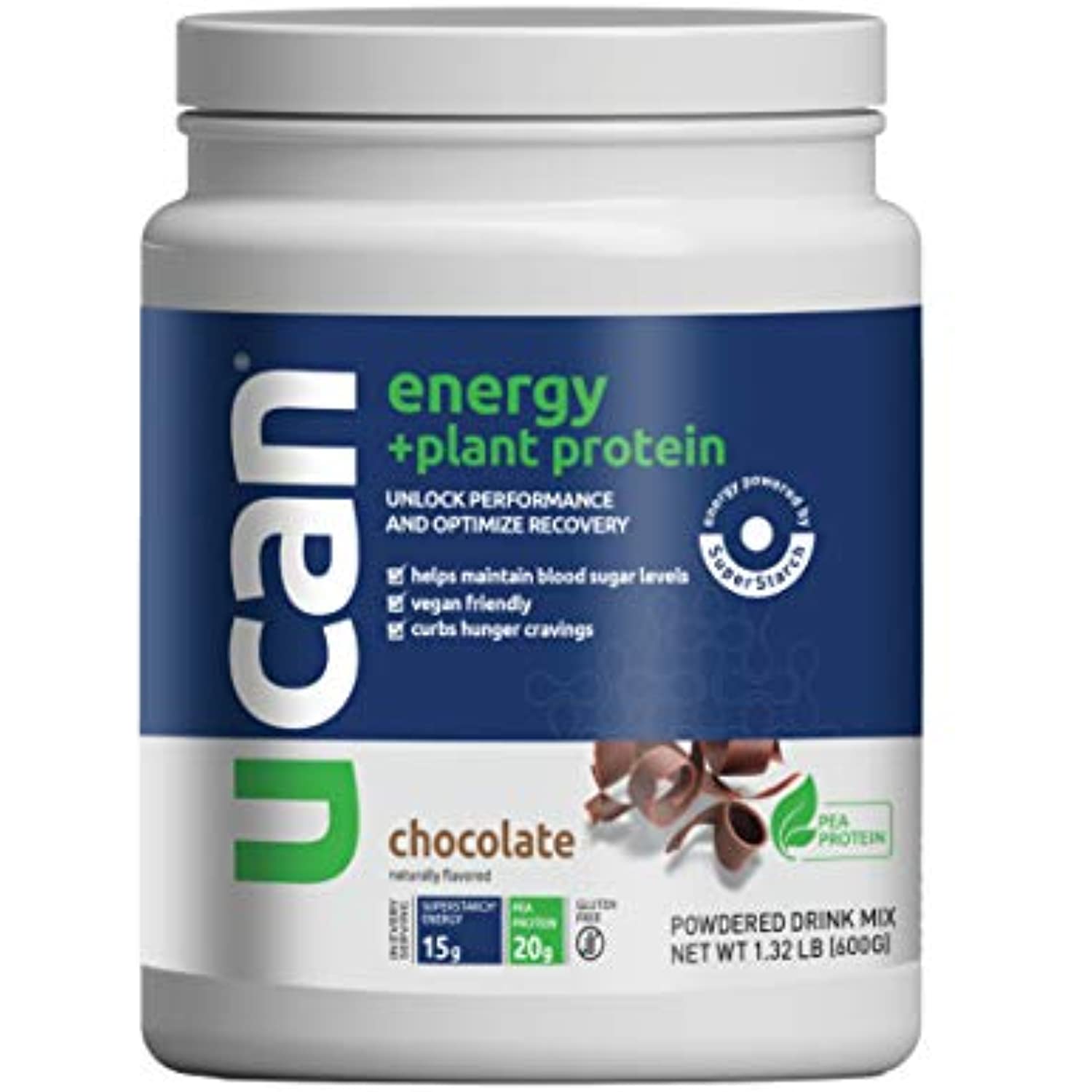 UCAN Energy + Plant Protein Powder Chocolate 20 Servings