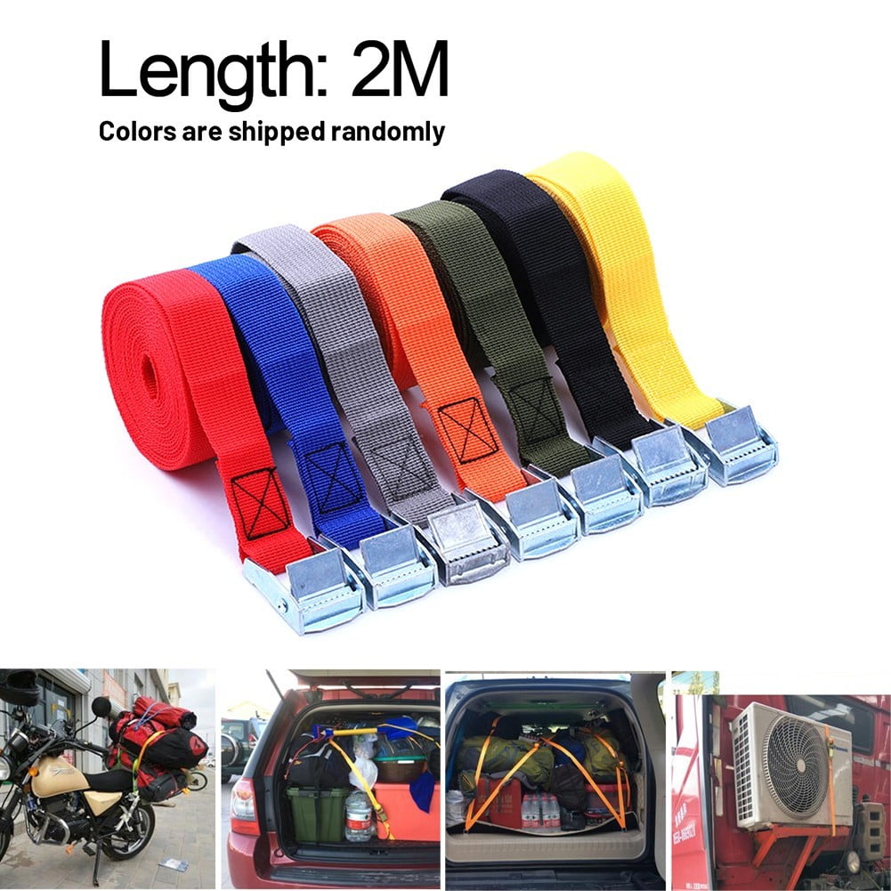 Thick Webbing Cam Tie Down Strap Cargo Luggage Bag Belt With Metal Buckle New