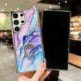 thumbnail image 2 of SaniMore for Samsung Galaxu S23 Ultra 6.8" 2023 Case with 360 Rotating Ring Bracket, Unique Fashion Marble Print Pattern Soft TPU Slim Fit Protective Shockproof Stylish Girly Stand Case, Black/White, 2 of 7