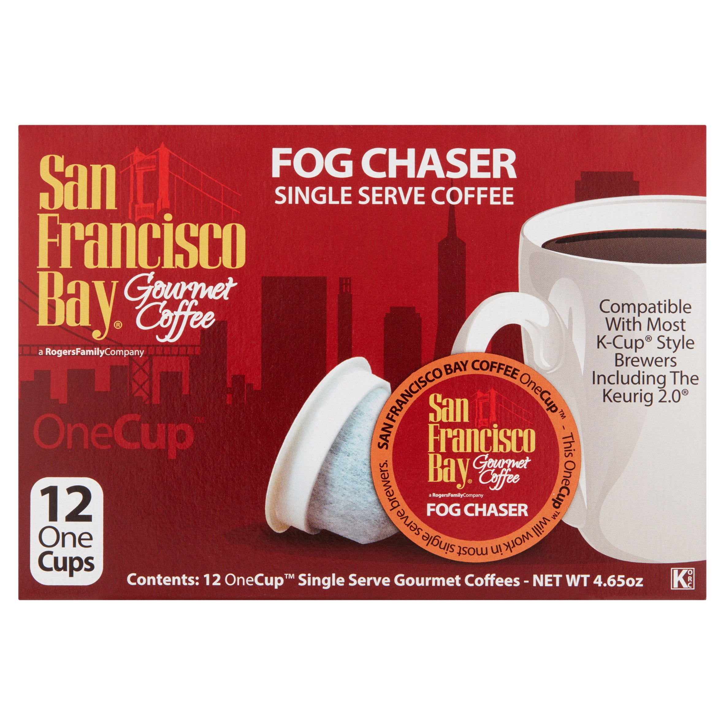 Rogers Family Company San Francisco Bay Fog Chaser Gourmet Coffee, 12 pack, 4.65 oz by Rogers Family Company