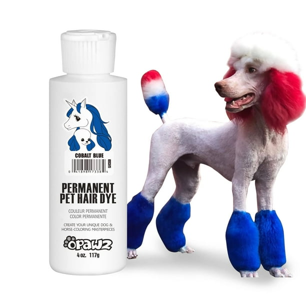 Tinte de pelo para mascotas OPAWZ, permanente, azul cobalto, para perros y caballos