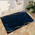 thumbnail image 2 of 5x7 Navy Blue Area Rug, Modern Abstract Gold Entrance Mat, Floor Rug Soft and Breathable with Non-Slip Washable Rug for Office Study Indoor Entryway, 2 of 7