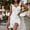 White, variant on HKEJIAOI Casual Dresses for Women Birthday Dress Women's Casual V-Neck Sleeveless Ruffle Hem Solid Hips Wrap Sling Dresses Savings Clearance Khaki