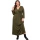 thumbnail image 3 of Vestido maxi de manga larga de talla grande para mujer con cuello en V y cintura imperio, vestidos largos casuales sueltos, vestido de invierno de talla grande, 3 of 5