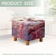 thumbnail image 3 of SCRAWLGOD Hummingbird Peach Blossom Print Ottoman Cover Stretch Square Ottoman Slipcover for Foot Stool, Anti-Scratch Folding Storage Furniture for Living Room with Nonslip Elastic Bottom, 3 of 7