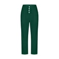 thumbnail image 3 of dazeni Girls Dress Pants Straight Leg Uniform Pants for Teen Girls Casual Full Length Trousers with Pockets Fall Winter Preppy Clothes Green, 3 of 6