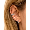 thumbnail image 2 of Pendientes abiertos de plata esterlina Silvora Feather Ear Cuff para hombres y mujeres ajustable sin perforación para Halloween Cosplay Fiesta, 2 of 8