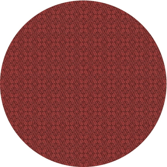 Ahgly Company Machine Washable Indoor Round Transitional Cranberry Red Area Rugs, 4' Round