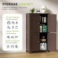 thumbnail image 5 of BOBOKY Bathroom Floor Storage Cabinet, Modern Storage Unit with 4 Doors and Adjustable Shelves, Freestanding Sideboard Cabinet for Bathroom, Kitchen, Living Room,Reddish Brown, 5 of 8