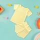 thumbnail image 2 of Gibobby Conjunto niño Pijamas para niños Algodón Amigable con la Top para niños pequeños y medianos Zuecos para bebés Conjunto de ropa para el(Amarillo, 18-24 Meses), 2 of 5