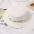 thumbnail image 6 of Breathable Elegant Big Brim Panama Hats Korean Flat Caps Outdoor Sun Hats UV Protection Caps Summer Sunscreen Hats Letter M British Beach Caps Women Straw Hats KHAKI, 6 of 8