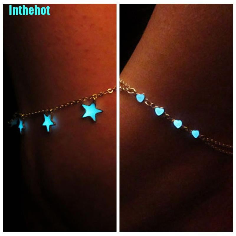 Ostrifin Glow In The Dark Chain Anklet Ankle Bracelet Barefoot Sandal Beach Foot Jewelry