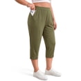 thumbnail image 3 of WellSize Plus Size Capri Pants for Women High Waisted Split Casual Lounge Pants With Pockets Summer Lightweight Cropped Pants, 3 of 7