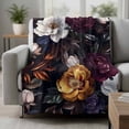 thumbnail image 2 of Seasonal Botanical Blooms Blanket Soft Cozy Warm Throw Blanket for Couch, Plush Fuzzy Flannel Fleece Blankets for Sofa, Vintage Floral Spring Bed Blankets Lightweight Gifts for Women, 50"x80", 2 of 9