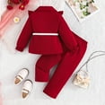 thumbnail image 6 of Ulitacool Outfits For Girl Elegant Autumn Winter Outfits Long Sleeve Top With Belt And Ruffled Jacket Trousers Soft Clothes Red 7-8 Years, 6 of 6
