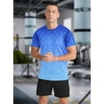 thumbnail image 4 of APTRO Men's and Big Men's Workout Shirt Athletic Core Shirt Quick Dry Moisture Wicking Short Sleeve Performance T-Shirt Grid Gradient Deep Blue,Sizes S-3XL, 4 of 7