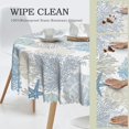 thumbnail image 4 of Summer Coastal Round Tablecloths 60 Inch Blue Ocean Starfish Seashell Table Cloth Wipeable Table Cover Protector Beach Coral Table Covers for Party, Kitchen, Picnic, Dinning, Weddings, 4 of 6