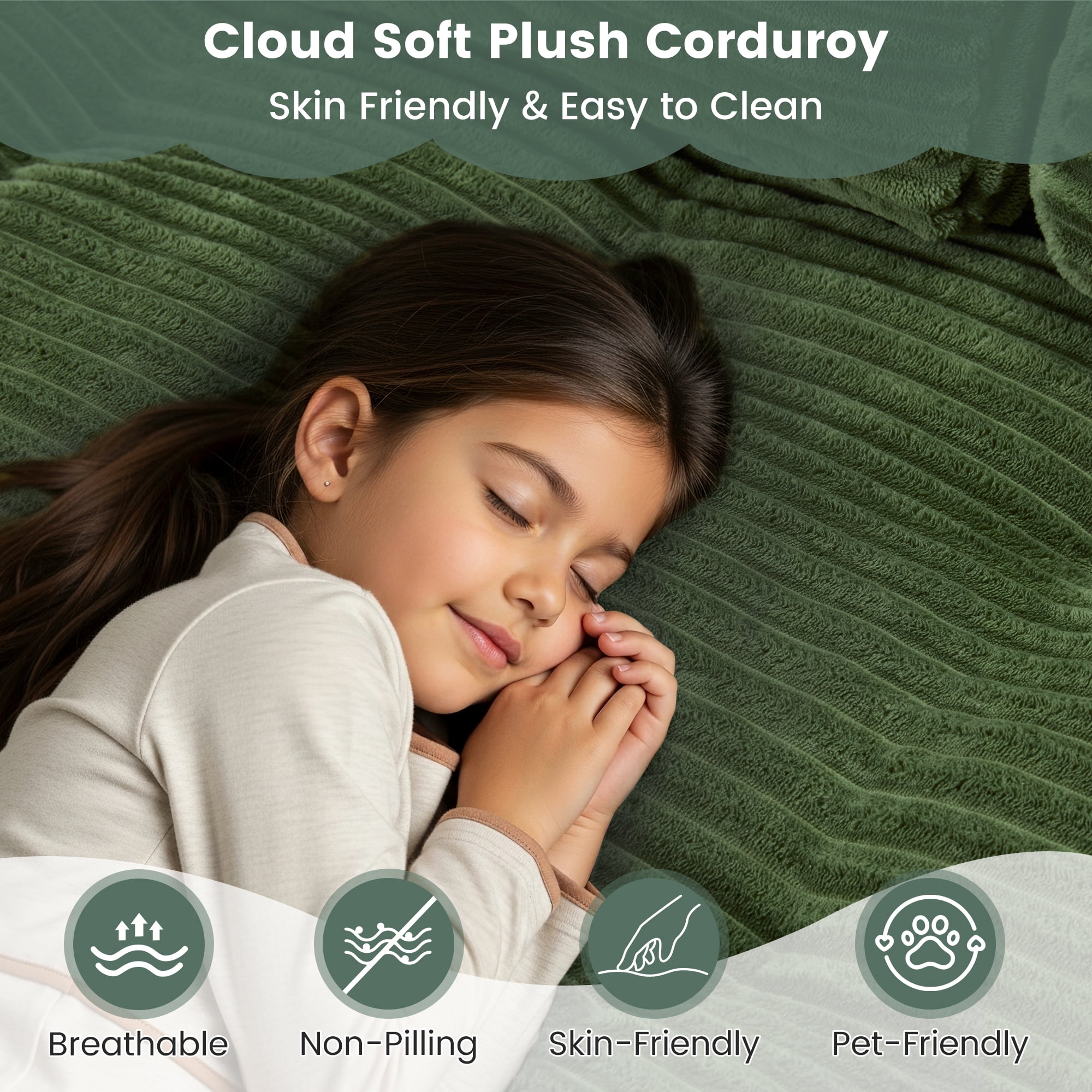 Erinnyees 2-in-1 Sleeper Sofa, No Assembly Corduroy Loveseat, Converts to Bed with Deep Seat & 2 Included Pillows