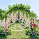 thumbnail image 4 of Flores Artificiales de Glicina, Plantas Artificiales de Wisteria Colgantes, Decoracion de Pared para Boda, Exterior, para el Hogar, Jardín, Fiesta, Decoracion Floral (Rosa Claro), 4 of 4