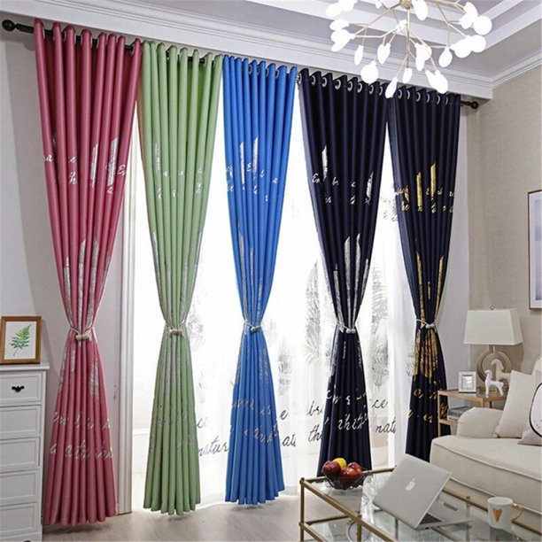 Zdmathe Punch Home Window Decorative High Shading Printing Leaves Curtain Starlight Deer Curtain For Living Room Window 100 250cm Walmart Com Walmart Com