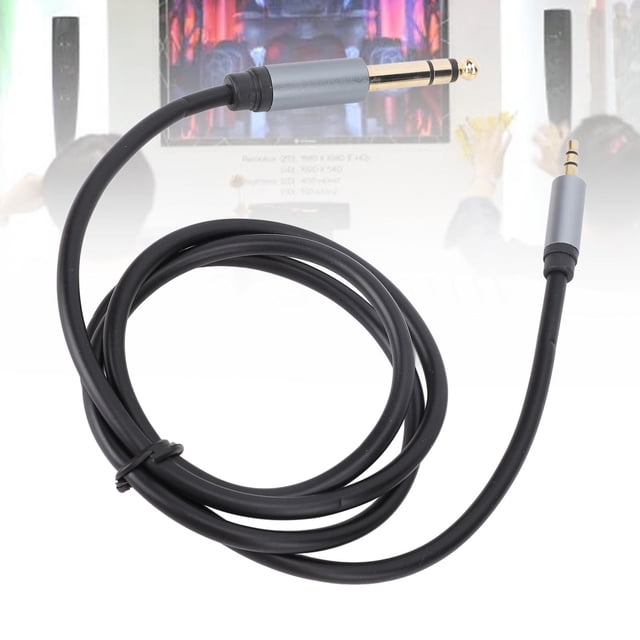 Cable de Altavoz, Conector de Oro de 24K Dorado Durabilidad Larga de 3.5 mm A 6.35 mm Cable EstéREO de Sonido Transparente Para Dispositivos de Cine en Casa para
