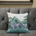 thumbnail image 5 of Amrita Sen Reindeer Herd Throw Pillow in Green White 20x20, 5 of 5
