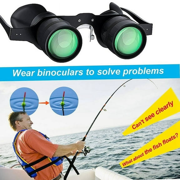 Fishing Binoculars Glasses Portable Hands Free Telescope 10X Zoom for Outdoor Bird Watching