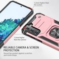 thumbnail image 5 of Armor Case for Samsung Galaxy S22 6.1 inch, [12ft Drop Protection] Shockproof Phone Case Cover with Metal Finger Ring Stand Kickstand [Support Magnetic Car Mount] for S22 5G, Rose Gold, 5 of 7