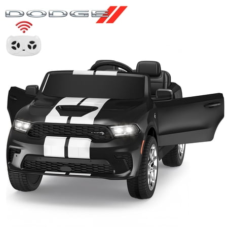 Condition photo showing New/Like New for dodge kids electric ride-on car 12v licensed dodge durango electric ride-on toy with parent remote control electric car for boys ages 3–6 features music/led lights/seat belt black