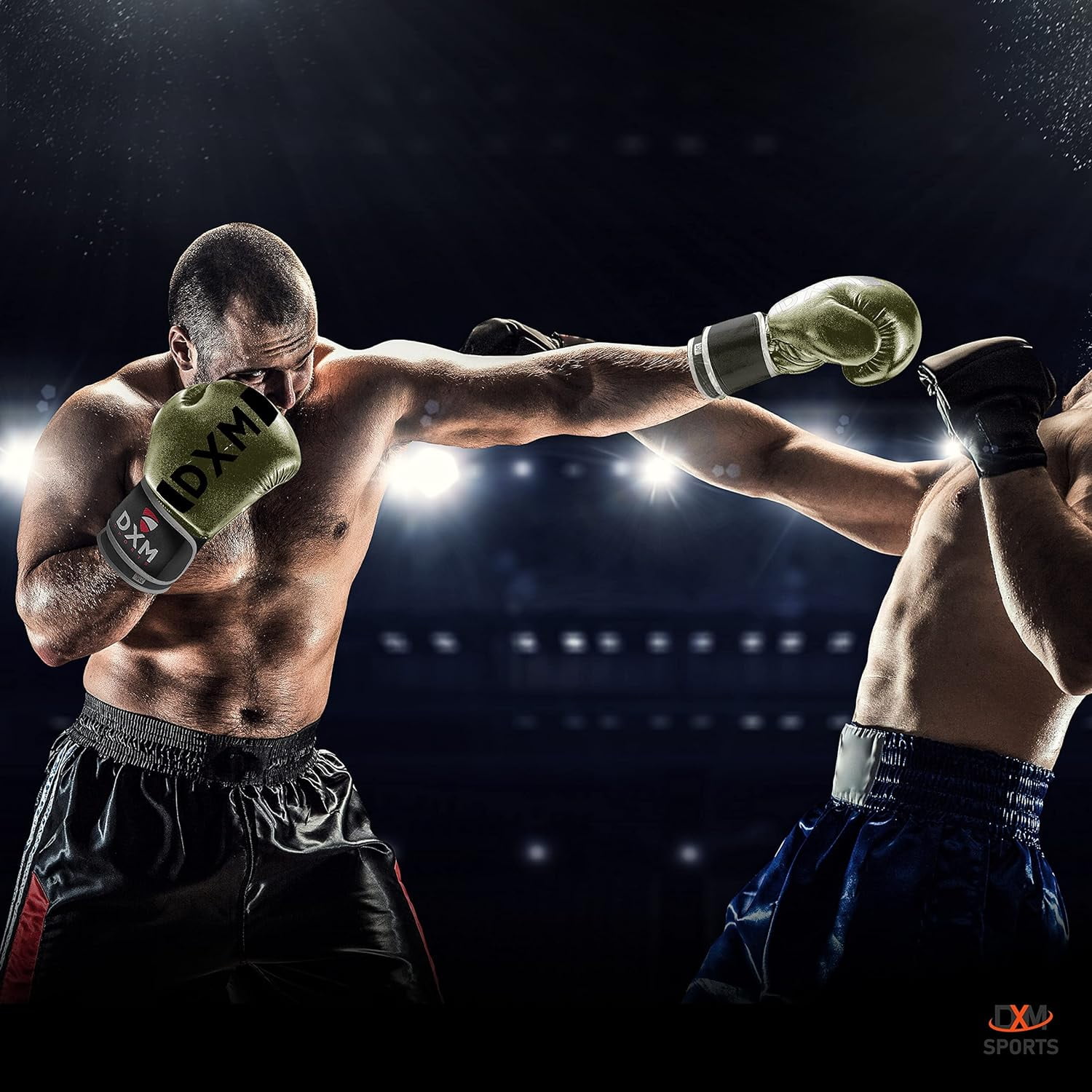 DXM SPORTS Boxing Gloves for Men & Women - Green & Black, 16oz