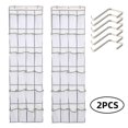 thumbnail image 2 of 2Pcs 24 Large Mesh Pockets Storage Bag Behind the Door Shoe Organizer Over the Door Shoe Rack Shoe Shelf White, 2 of 7