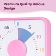 thumbnail image 4 of duomi-Countdown Timer 7.5 inch, 60 Minute 1 Hour Visual Timer for Classroom Teaching Tool Office Meeting, Mechanical Countdown Clock for Kids Exam Time Management Magnetic, Ombre Pink Macarons, 4 of 4