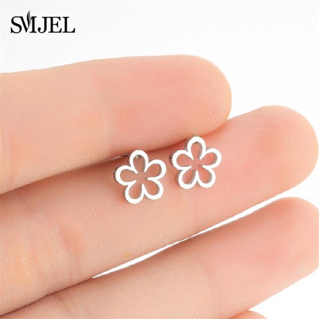 Mini pendientes de acero inoxidable con forma de seta, cereza, clima, sol, gotas de agua, cartílago, Piercing en la oreja, joyería, tachuelas para cara de calavera