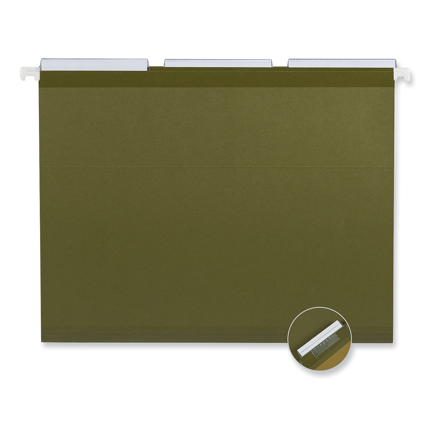 Universal UNV24113 1/3-Cut Tabs Letter Size Deluxe Reinforced Recycled Hanging File Folders - Standard Green (25/Box)