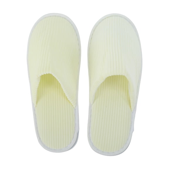 Unique Bargains 1 Pair Disposable Slippers Foldable Thickened Hotel Slippers Beige