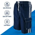 thumbnail image 6 of North 15 Men's Board Beach Swim Trunks Shorts with Cargo Pockets-5104-Nv-Md, 6 of 7