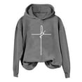 thumbnail image 3 of VBTAPA Graphic Hoodies for Women Christian Faith Sweatshirts Bible Verse Religious Pullover Hoodie Loose Casual Hooded Sweatshirt Fashion Streetwear Dark Gray M, 3 of 4