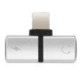 thumbnail image 1 of Adaptador de carga de Audífonos de audio dual 8 pines 2 en 1 para iPhone X 7 8 (plata), 1 of 9