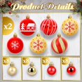 thumbnail image 2 of RV 42 Piezas Adornos de Bolas de Árbol de Navidad Bolas de Navidad Colgantes de Plástico con Purpurina Adornos de Árbol de Navidad Bolas Colgantes de Árbol de Navidad de 2,36" y 1,18" para Decoración Navideña (Rojo, Dorado, Nieve) Rojo Verde, 2 of 5