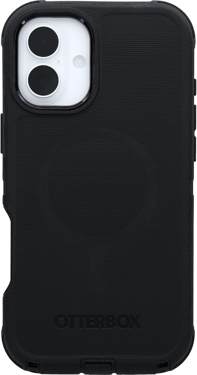 OtterBox iPhone 16 Plus (Only) - Defender Series MagSafe Case - Black - Holster Clip Included - Built-in Magnets - Screenless - Rugged & Durable - with Port Protection - Non-Retail Packaging